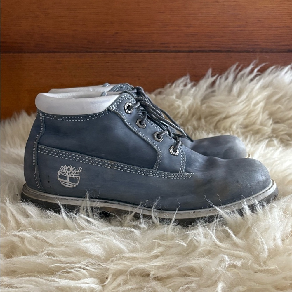 Timberland Blue Suede Hiking Boots Waterproof Sz 8